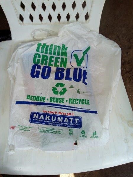 Plastic Bag Used As A Packpack